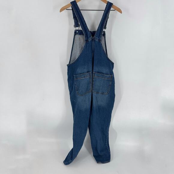 J.Crew Factory Denim Overalls Medium Wash Adjustable Straps Size Large - Picture 3 of 11
